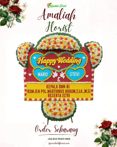 Karangan Papan Bunga Pernikahan di Batulayang